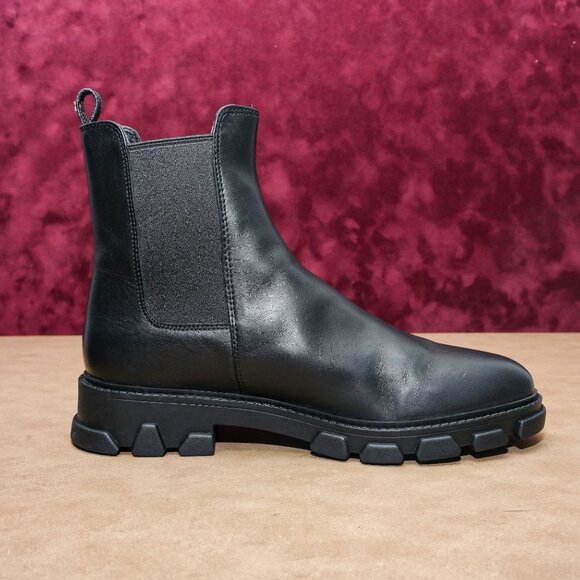 Michael Kors Women Ridley Black Leather Lug Chelsea Ankle Boots sz 9 - Picture 4 of 8